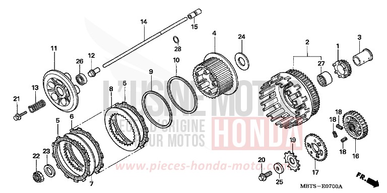 CLUTCH for Varadero ABS SHIELD SILVER METALLIC (NH480) from 2004